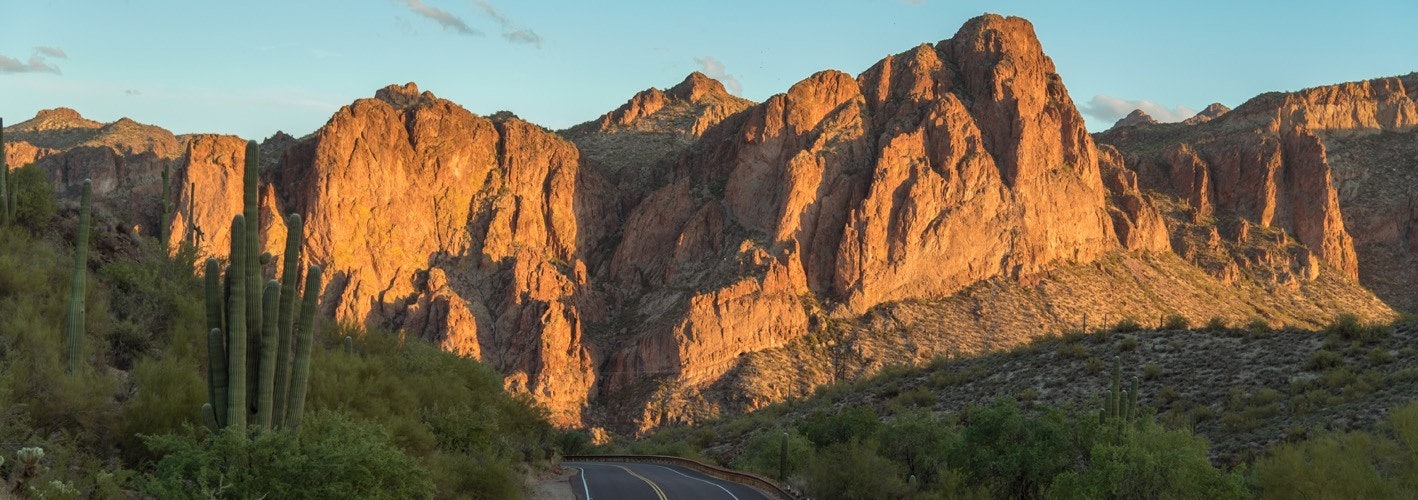 winding road carving through scenic landscape